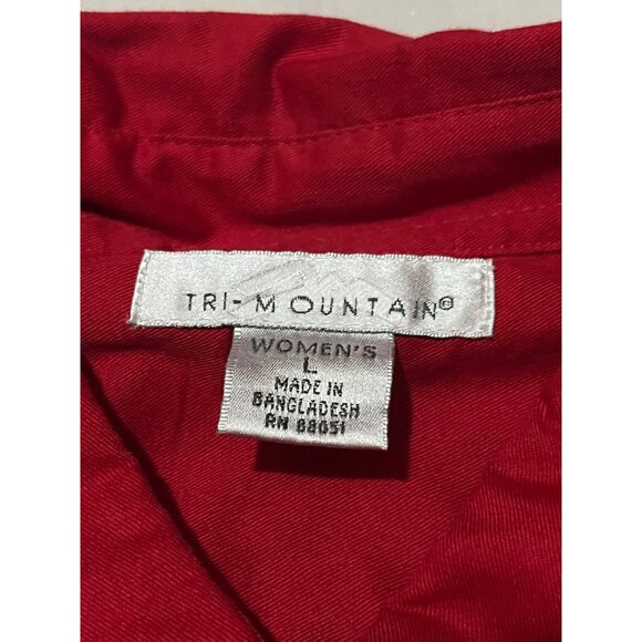 Redbox Logo Womens Red Button-Up Shirt By Tri-Mountain Size L - Picture 2 of 6